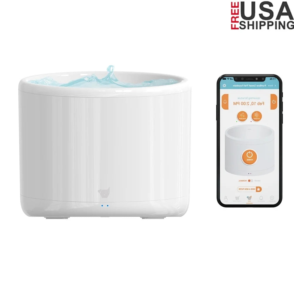 Smart Automatic Pet Water Fountain Cats Dogs App Control Ultra Quiet Filtration System Fresh Water Dispenser