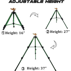 Impact Sprinkler Head on Tripod Base, Heavy Duty Lawn Sprinkler, 360 Degree Large Area Irrigation, Brass Sprinkler Nozzle