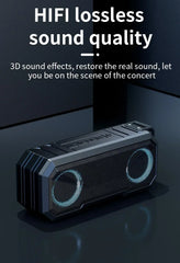 STONEGO Portable Bluetooth Speaker Wireless Flash Light Speaker TWS Bass Stereo IPX7 Waterproof Loudspeaker FM 12H Playtime
