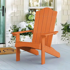 Adirondack Chairs Set of 4, White Poly Adirondack Chair, Modern Plastic Adirondack Fire Pit Chairs Weather Resistant for Patio,