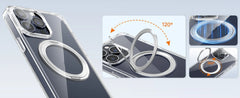 Magnetic Ring Case for iPhone 15 Pro/Pro Max Pro 360° Rotatable Phone Case Stand Compatible with Wireless Charging