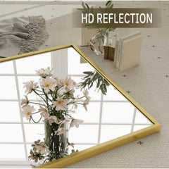 Rectangle Wall Mirror,Aluminum Frame Vanity Mirror for Entryway, Living Room, Bedroom Bathroom, Hangs Horizontally or Vertically