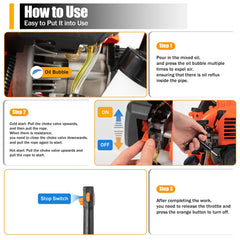 CNCEST 42.7CC Two-Stroke Leaf Blower 7000R/Min W/ Stainless Steel Buckles For Snow Removal & Sweeping Fallen Leaves