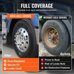 SucceBuy  Axle Wheel Covers Dome Axle Cover for Semi Truck ABS Electroplate Rust-Resistant Lug Nut Cover Universal Axle Cover