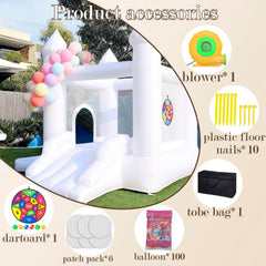 Inflatable Bouncer with Blower Indoor and Outdoor Bouncy Castle with Ball Pit Suitable for Family Party Kids Birthday Party
