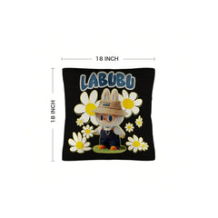 Funny Labubu Throw Pillow Cover, The Monsters Decorative Square Pillowcase Throw Cushion Case for Bedroom,Living Room,18x18 Inch