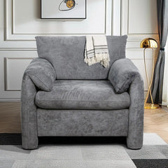 Accent Chairs for Living Room, Modern Upholstered Sofa Chair Comfy Chenille Armchair with Thick Cushion, Single Sofa/Side Chair