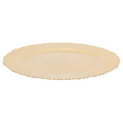 100 PCS Charger Plates Set, 13in Gold Round Dinner Plate, Plastic Decorative Service Plate Wedding Decor Table Place