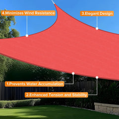 Sun Shade Sails Canopy, 185Gsm Shade Sail Uv Blo For Patio Garden Outdoor Facility And Activities (12'X12', Scarlet)