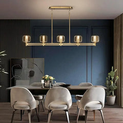 Hanging chandelier 36in Gold Chandeliers Wagon Chandelier Over Table, 6-Light Pendant Lighting Fixture Modern Crystal Chandelier