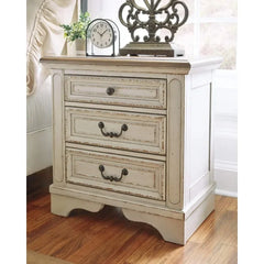 Nightstand with Electrical Outlets & USB Ports, 3-Drawer Wood Bedside Table