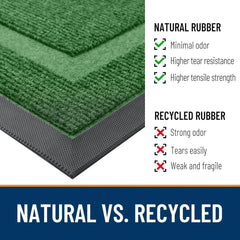 Front Door Mat Indoor Outdoor Entrance, Waterproof All-Season, All-Weather Doormat, Sturdy Natural Rubber, Fade Resistant,