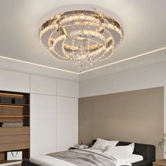 Modern Chandelier Ceiling Lamp K9 Luxury Crystal Led Living Dining Room Decor Pendant Light RC Dimmable Luminaire Home Fixture