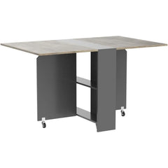 Folding Drop Leaf Dining Table with Wheels & Storage – Space-Saving for Small Spaces