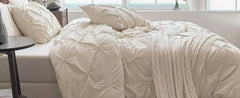 Maple&Stone California King Comforter Set, 7 Pieces Cal King Bed Set, Pinch Pleat Bed in a Bag Bedding Set with Comforter, Sheet