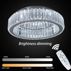 Modern Big Crystal Ceiling Lamp LED Light Circle Chandelier Lustre Indoor Bedroom RC Dimmable Fixtures Living Room Hotel Decor