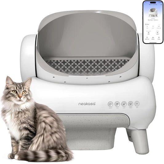 M1 Lite Open-Top Self Cleaning Cat Litter Box, Automatic Cat Litter Box with APP Control, Safety Protection, 1 Roll Waste Bag