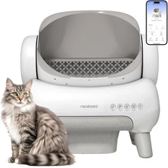 M1 Lite Open-Top Self Cleaning Cat Litter Box, Automatic Cat Litter Box with APP Control, Safety Protection, 1 Roll Waste Bag
