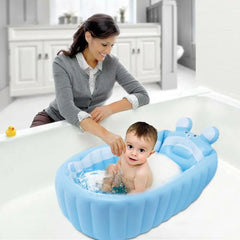 Baby Bathtub With Air Pump Portable Newborn Toddler Bathing Tub With Air Pump Collapsible Shower Basin For Boys And Girls Home