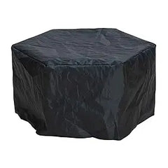 Smoke Free Hexagonal Outdoor Fire Pit with PVC Cover and Fire Rod, Black Terrace Wood Burning, 26 in