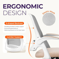 Office Desk Computer Gaming Chair with Ergonomic Lumbar Back Support Flip-up Padded Armrest Adjustable Height and Wheels