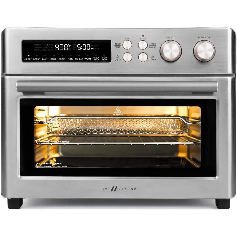Infrared Heating Air Fryer Toaster Oven, Extra Large Countertop Convection Oven 10-in-1 Combo, 6-Slice Toast, Enamel Baking