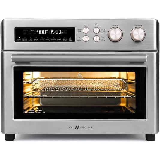 Infrared Heating Air Fryer Toaster Oven, Extra Large Countertop Convection Oven 10-in-1 Combo, 6-Slice Toast, Enamel Baking