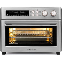 Infrared Heating Air Fryer Toaster Oven, Extra Large Countertop Convection Oven 10-in-1 Combo, 6-Slice Toast, Enamel Baking