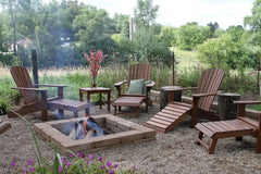 CD3111 Eucalyptus Adirondack Chair and Built In Ottoman