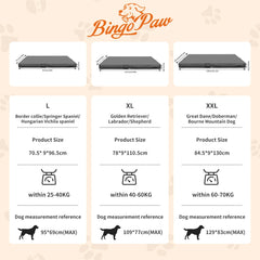 L XL XXL Dog Bed 3D Technology Microfiber Leather Cover Foldable Pet Cushion leeping Mat Gray and Brown Color Bite Proof