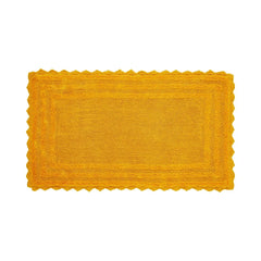 24 x 40 Bathroom Rug – 100% Cotton, Extra Soft Tufted Reversible Bath Mat, Water-Absorbent, Machine Washable (Yellow) Shaggy Bo