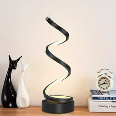 1pc spiral table lamp for bedroom, office, bedside table, bookshelf, living room, home decoration