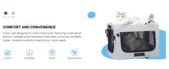 Cat Carrier for 2 Cats, Collapsible Soft Sided Pet XL Crate for Large Mudium Car Travel Portable Bag for Long Trips Ride