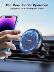 TOPK Car Phone Holder Mount MagSafe 360° Magnetic Vent 20 Strong Magnets Fit for iPhone 15 14 13 12 Pro Max Mini