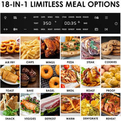 32 QT Extra Large Toaster Oven Air Fryer Combo, 18-in-1 Convection Toaster Oven Countertop with Baking, Dehydrate and Rotisserie