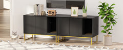 Cat Litter Box Enclosure, Fluted Hidden Litter Box Furniture with Scratch Pad and Metal Legs, Modern Enclosed Cat Cabinet