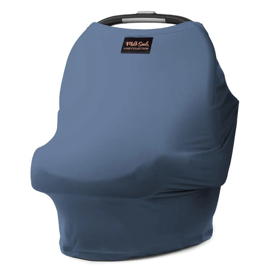 Original 5-In-1 Luxe Cover In Ocean Blue - Added Privacy For Breastfeeding, Baby Car Seat, Carrier, Stroller, High Chair,