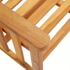 Garden Chairs with Tea Table 62.5"x24"x36.2" Solid Acacia Wood, 2 Person Outdoor Wood Patio Furniture Dining Set