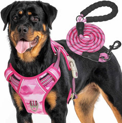 Heavy Duty Tactical Dog Harness for Large Dogs, No Pull Adjustable Pet Harness Reflective Service Training Easy Control