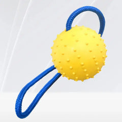 Dog Ball With Rope Bite Resistant Interactive Pet Ball Dog Ball With Rope Training Chew Toy Tug Ball Launchers For Aggressive