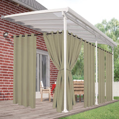 Outdoor Curtains for Patio Waterproof, 6 Panels Privacy Outsides Curtains for Cabana Porch Pergola, Sunlight & UV Blocking