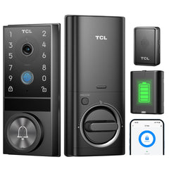 TCL D1 Max Security Video Smart Lock 2K Camera Doorbell & Fingerprint Keyless Entry 3-in-1 WiFi Door Lock PIR Motion Detection