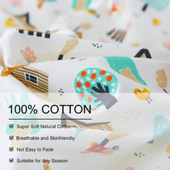 Twin Duvet Cover Kids 100% Cotton Butterfly White for Cute Bedding Set 3Pcs Ultra Soft Breathable Patterned Cartoon Comforter