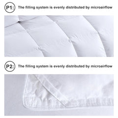 2 Pieces Feather and Down Comforter Queen Size - All Season White Queen Duvet Insert Warmth Bedding Comforters 90x90''