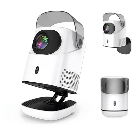 Portable Android  Native 1080p Projector Support 4K 180°Adjustable Stand Wall Mount Design  Wifi Bluetooth HDMI,USB,PC Model:TZ2