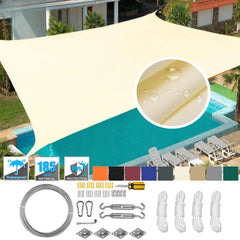 98% UV Block Shade Sails with Hardware Kit Waterproof Canopy Rectangle Awning for Outdoor Patio Garden Sun Shelter Shade Cloth