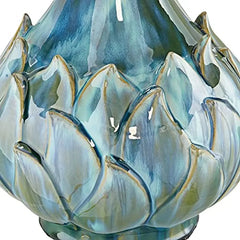 Tropical Coastal Ceramic Table Lamps Set Green Blue Beige Shade Kenya Bedroom 29.5