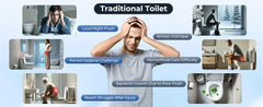Smart Toilet with Built-in Tank & Bidet,4-Second Quiet Flush, Foot Sensor Flush,Self-Cleaning, Dual User Memory, Auto Open/Close
