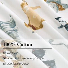 Twin Duvet Cover Kids 100% Cotton Butterfly White for Cute Bedding Set 3Pcs Ultra Soft Breathable Patterned Cartoon Comforter