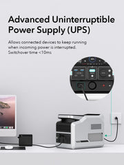 Vigorpool 230 V/1200 W (Peak 2400W) Portable Power Station Solar Generator 1280 Wh LiFePO4 Battery for Emergency Backup